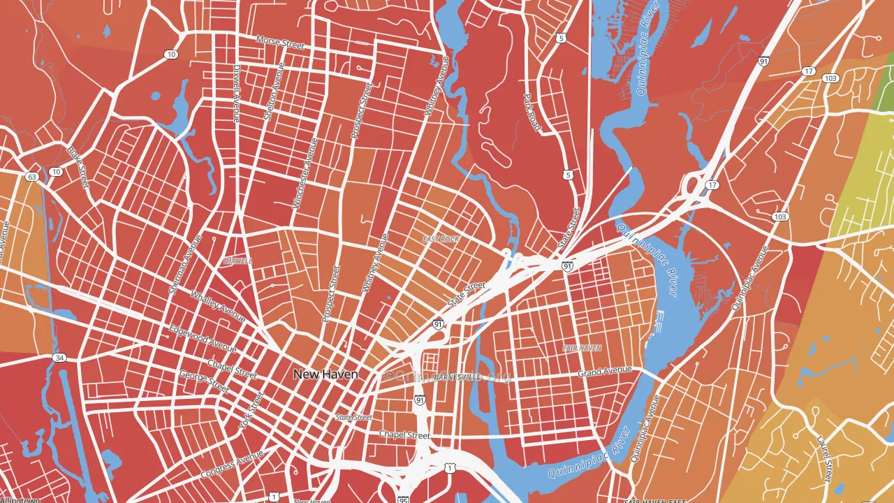 East Rock, New Haven, CT Map of Drug-Related Crime Rates