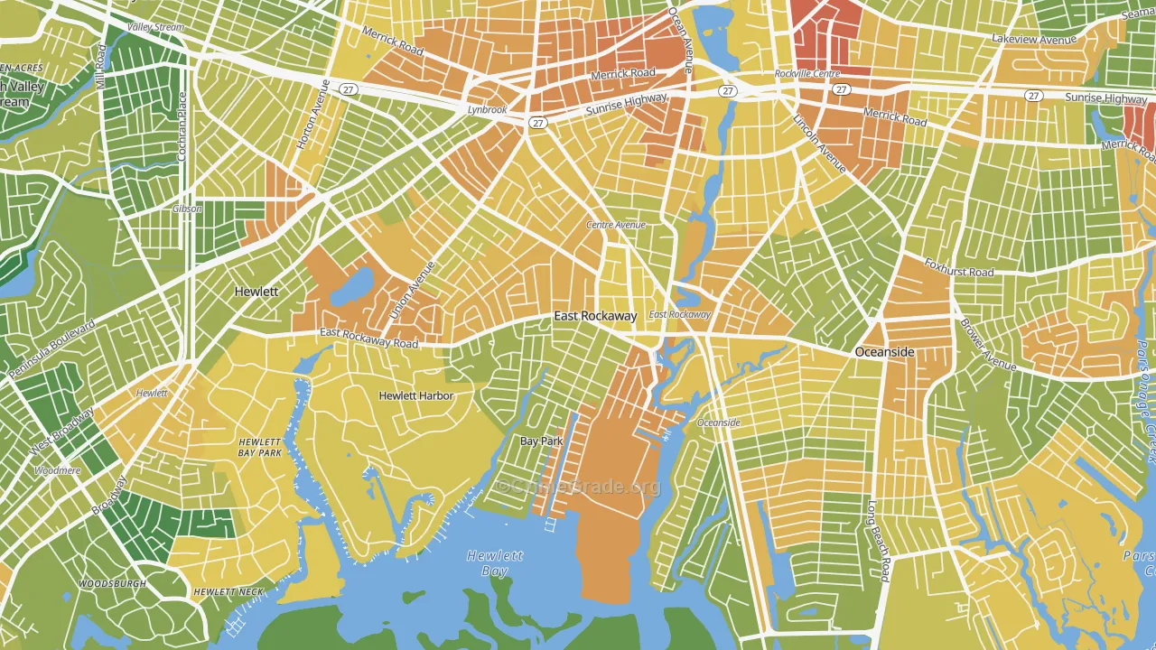 East Rockaway, NY Map of Drug-Related Crime Rates