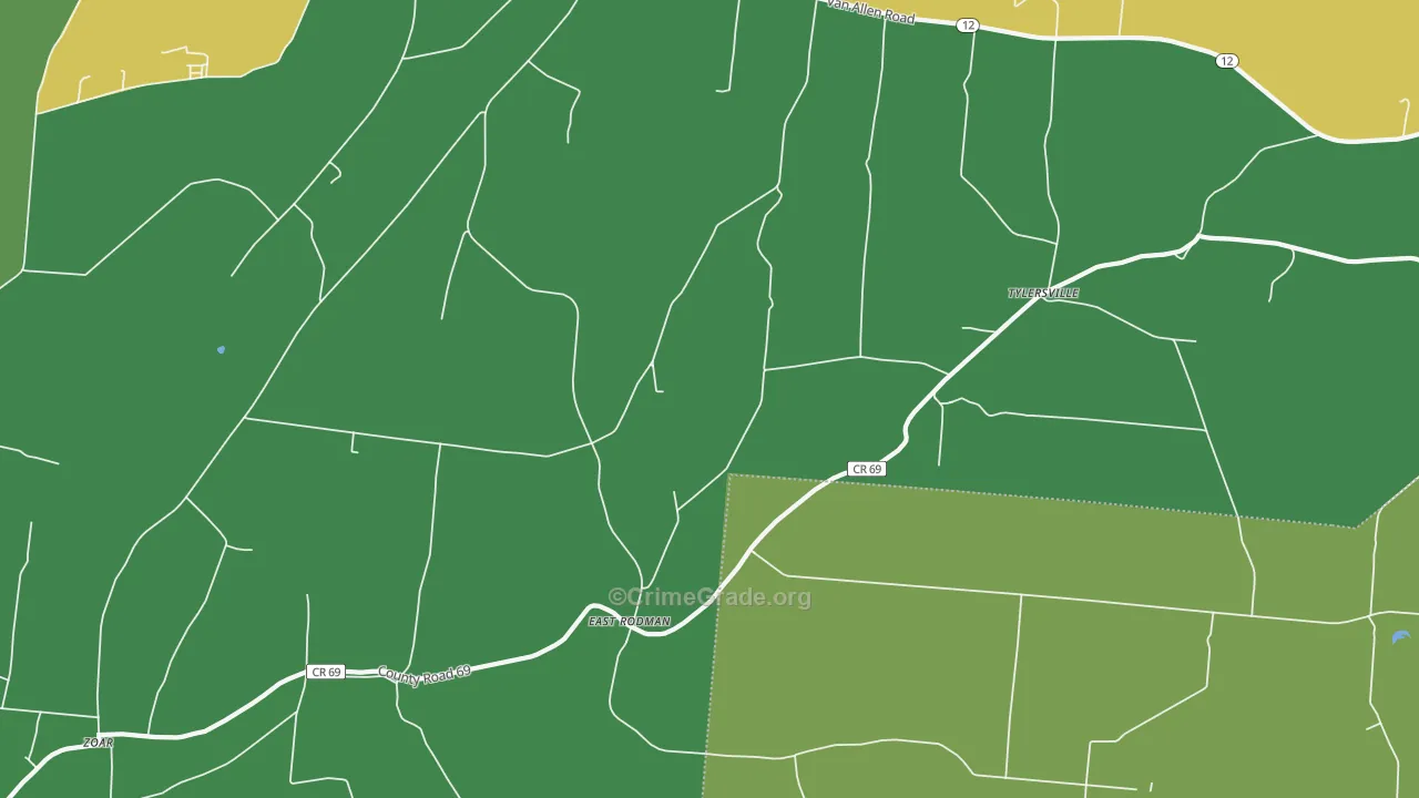 East Rodman, NY Map of Drug-Related Crime Rates