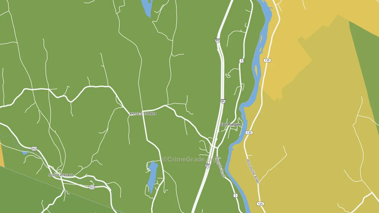 East Ryegate, VT Map of Drug-Related Crime Rates
