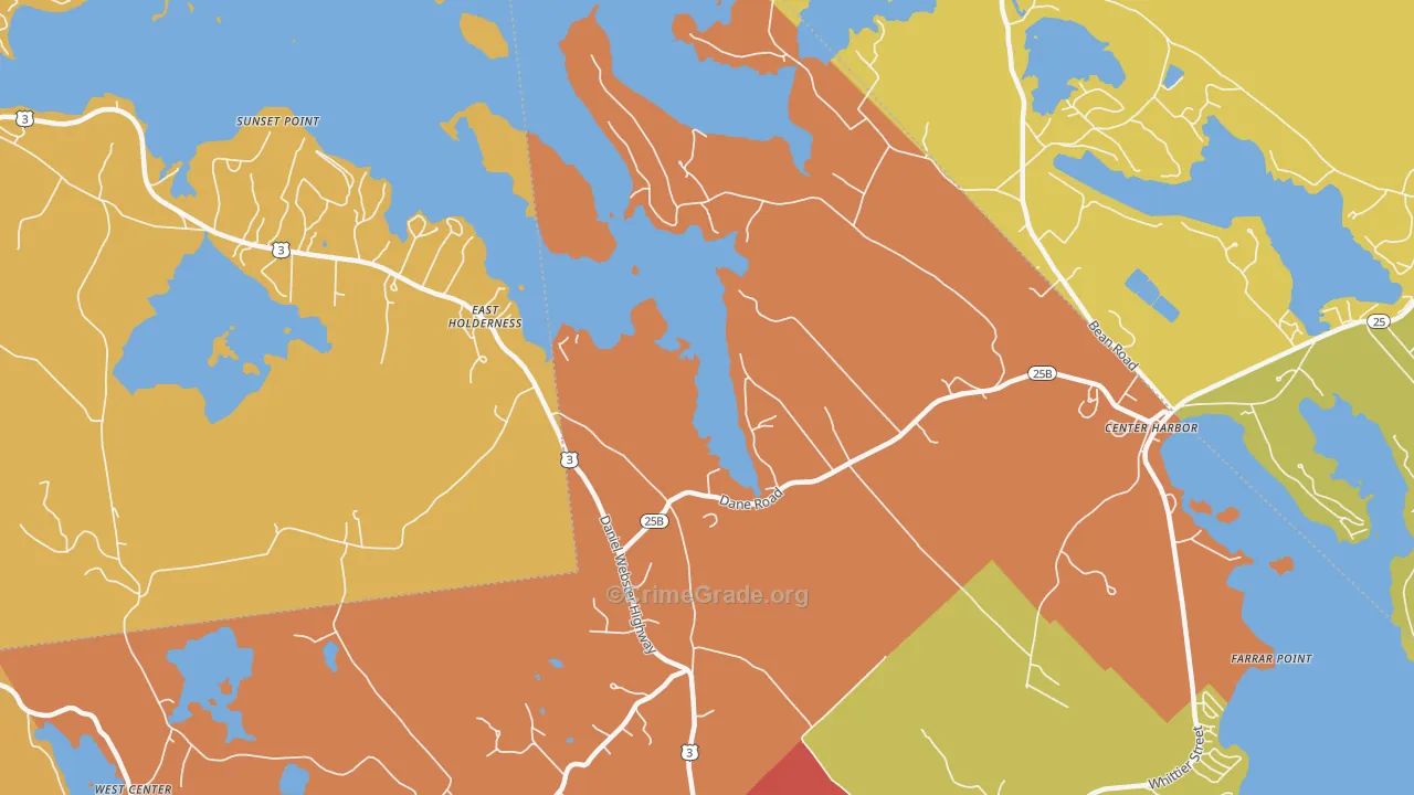 East Sandwich, NH Map of Drug-Related Crime Rates