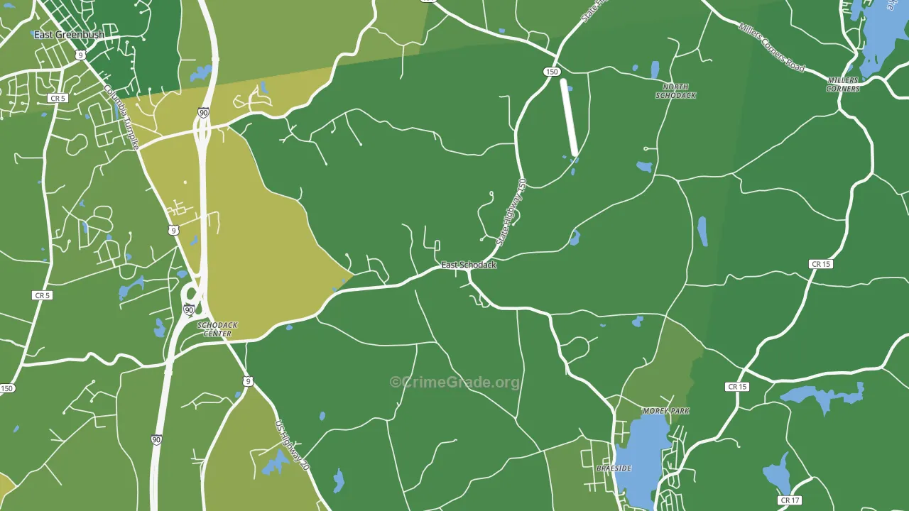East Schodack, NY Map of Drug-Related Crime Rates