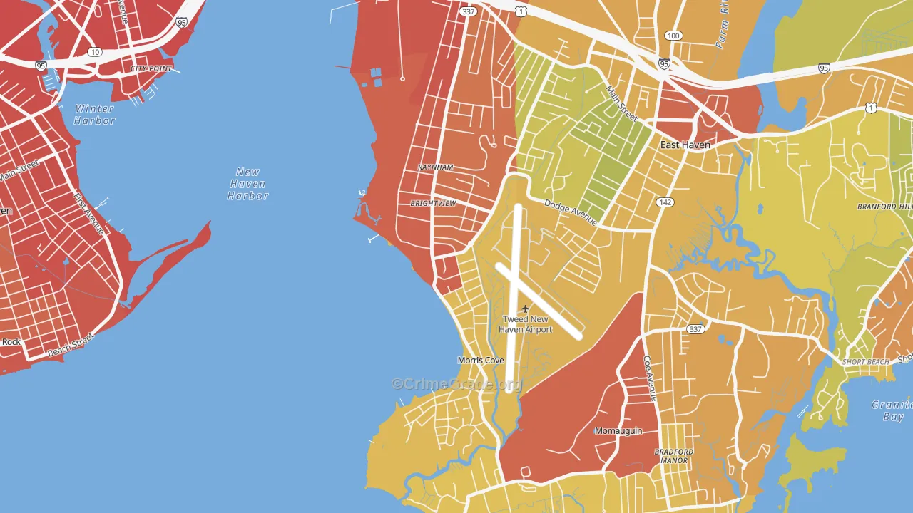 East Shore, East Haven, CT Map of Drug-Related Crime Rates