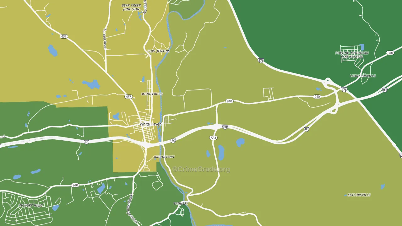East Side, PA Map of Drug-Related Crime Rates