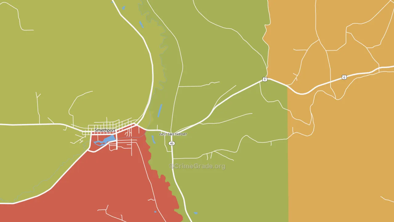 East Smethport, PA Map of Drug-Related Crime Rates
