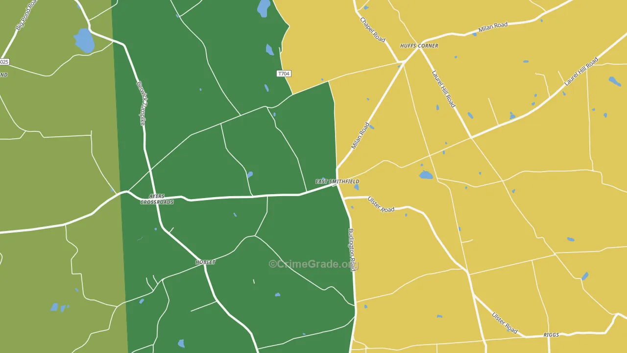 East Smithfield, PA Map of Drug-Related Crime Rates