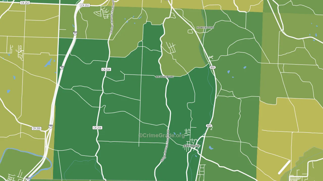 East Sparta, OH Map of Drug-Related Crime Rates