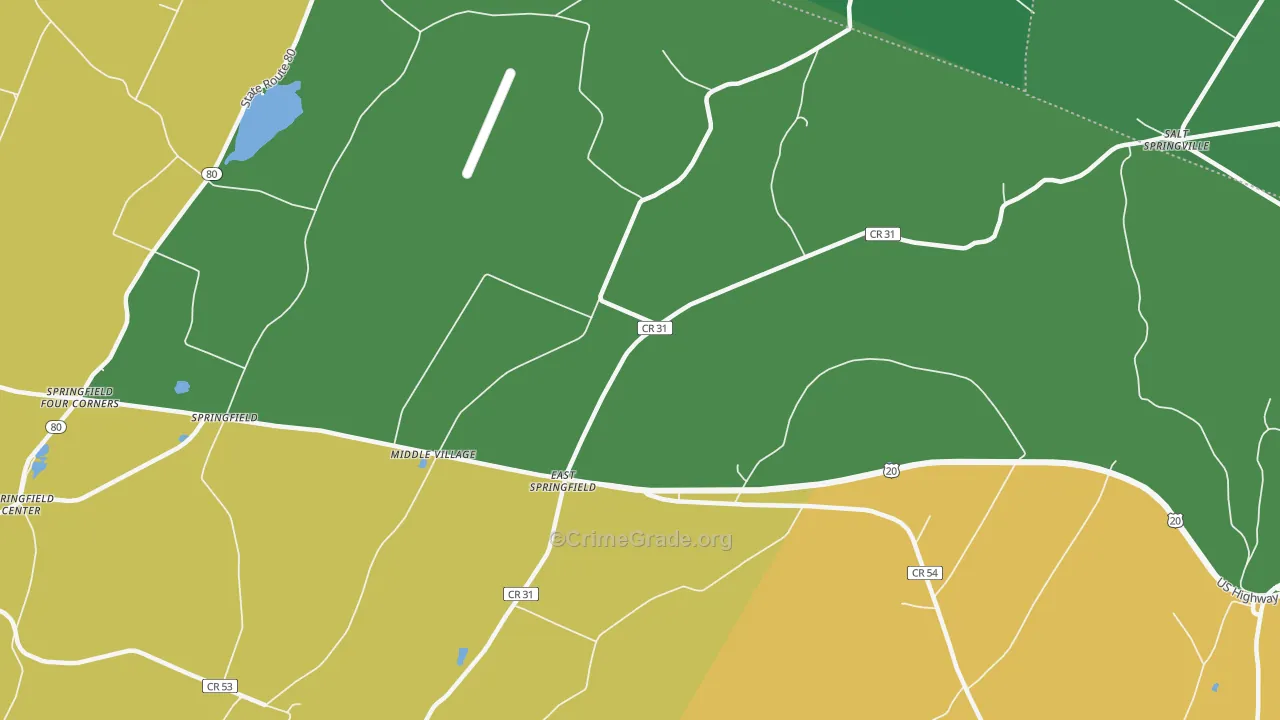 East Springfield, NY Map of Drug-Related Crime Rates