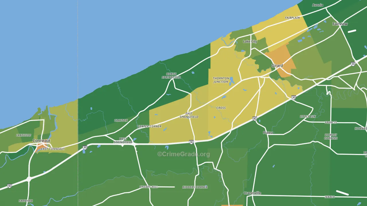 East Springfield, PA Map of Drug-Related Crime Rates