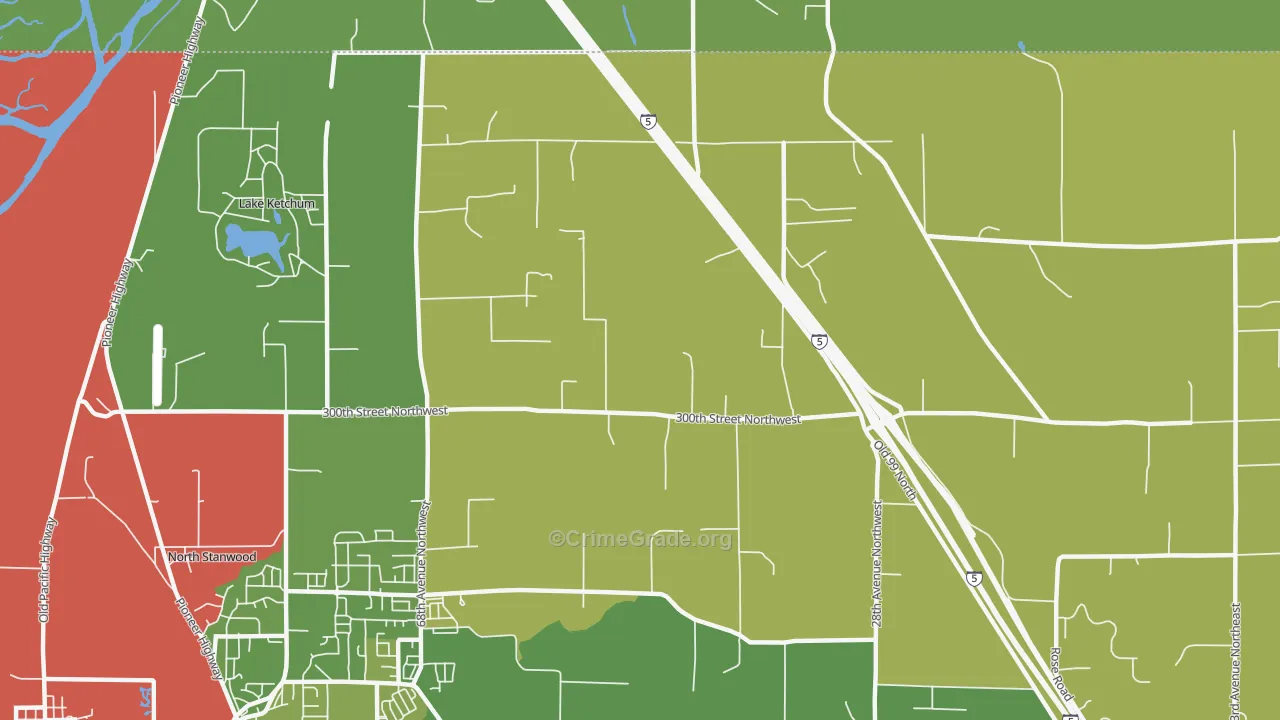 East Stanwood, WA Map of Drug-Related Crime Rates