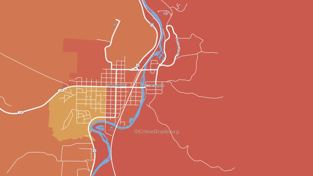 East Thermopolis, WY Map of Drug-Related Crime Rates