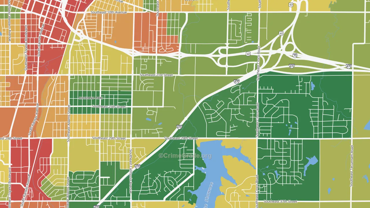 East Topeka, Topeka, KS Map of Drug-Related Crime Rates