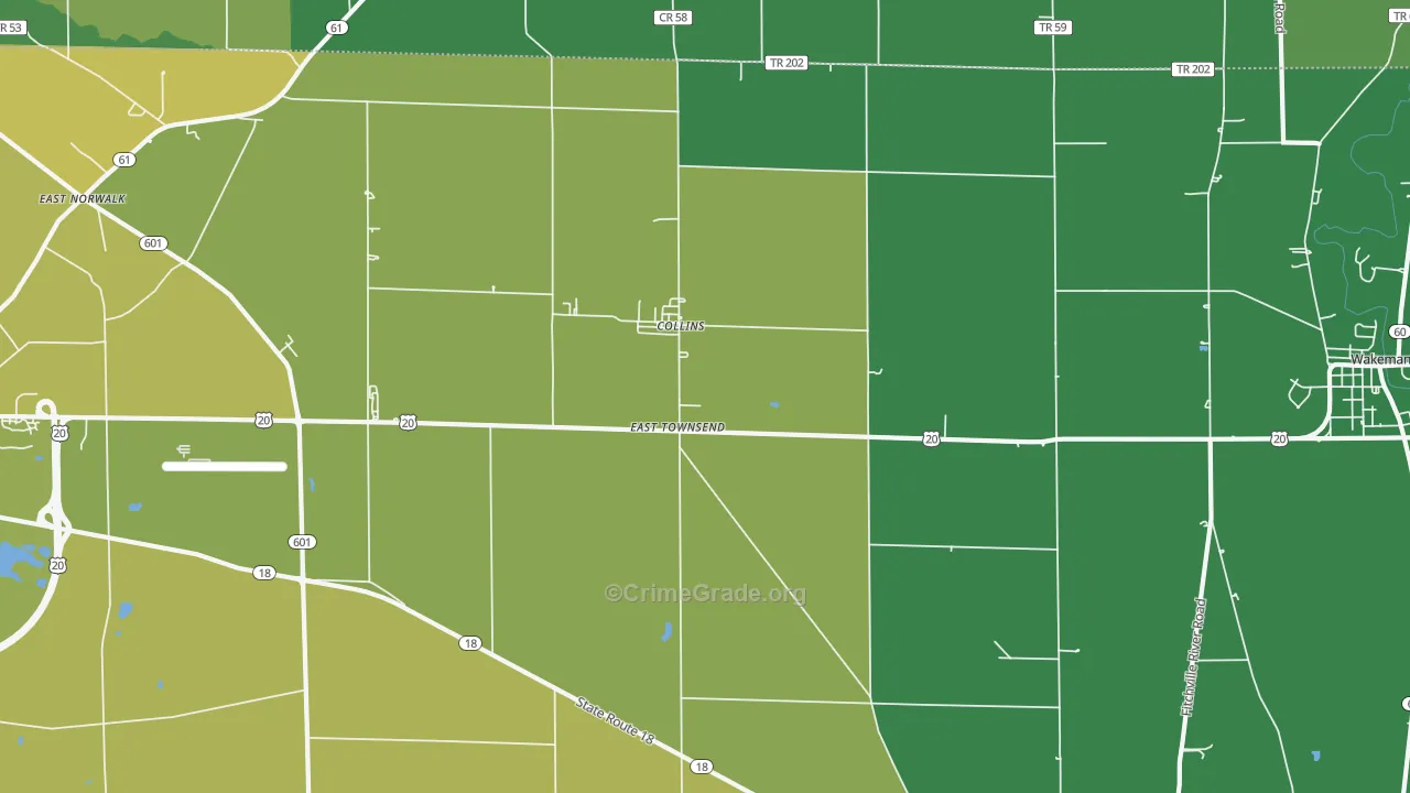 East Townsend, OH Map of Drug-Related Crime Rates