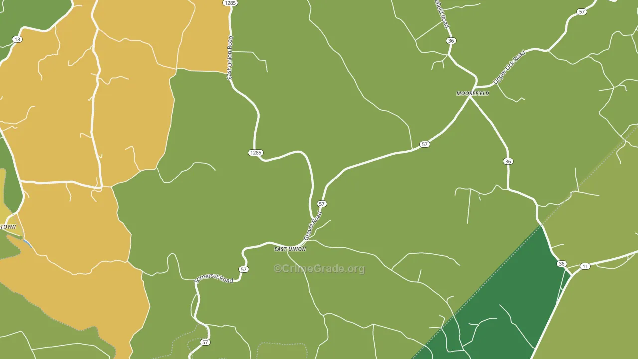 East Union, KY Map of Drug-Related Crime Rates