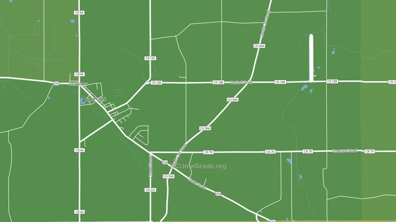 East Union, OH Map of Drug-Related Crime Rates