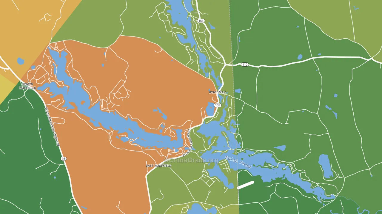 East Wakefield, NH Map of Drug-Related Crime Rates