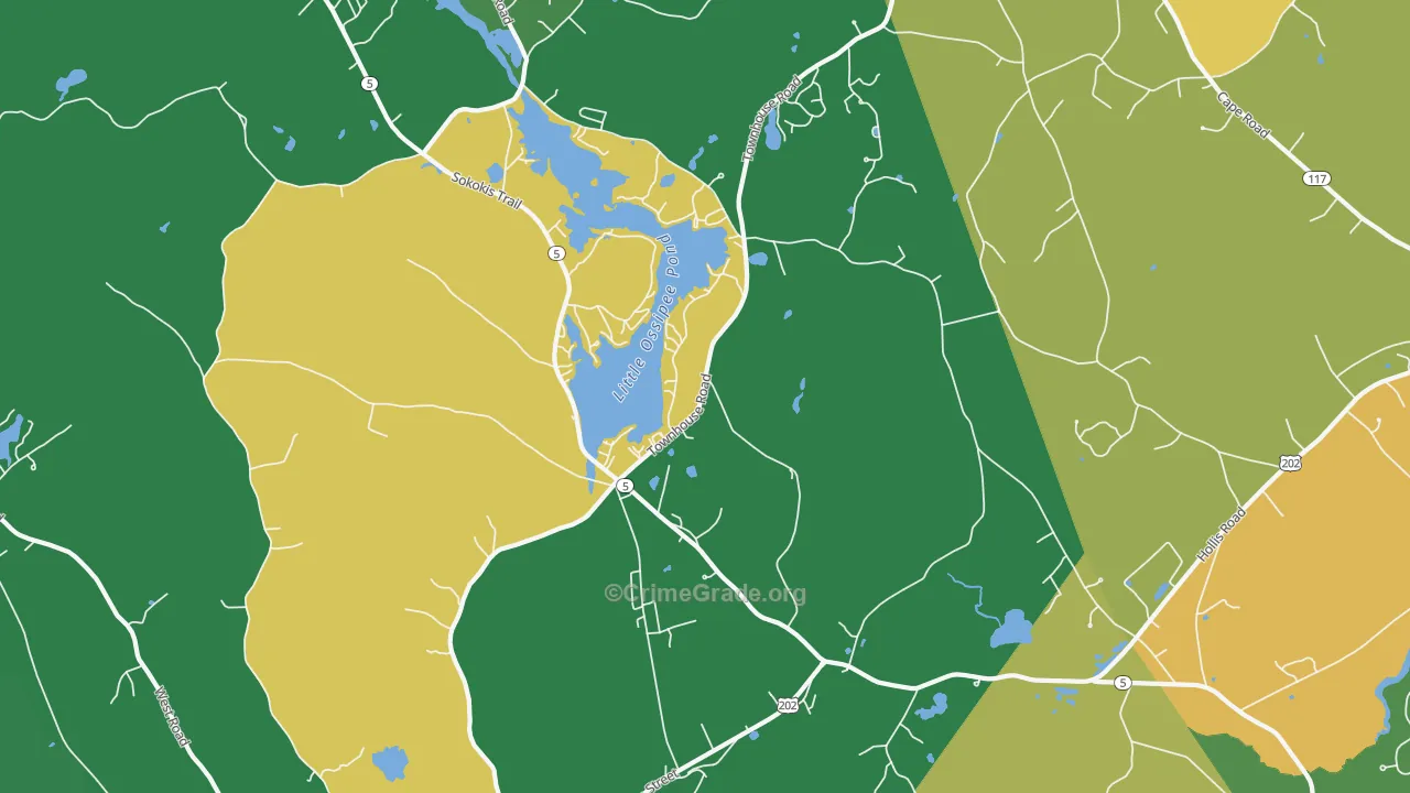 East Waterboro, ME Map of Drug-Related Crime Rates