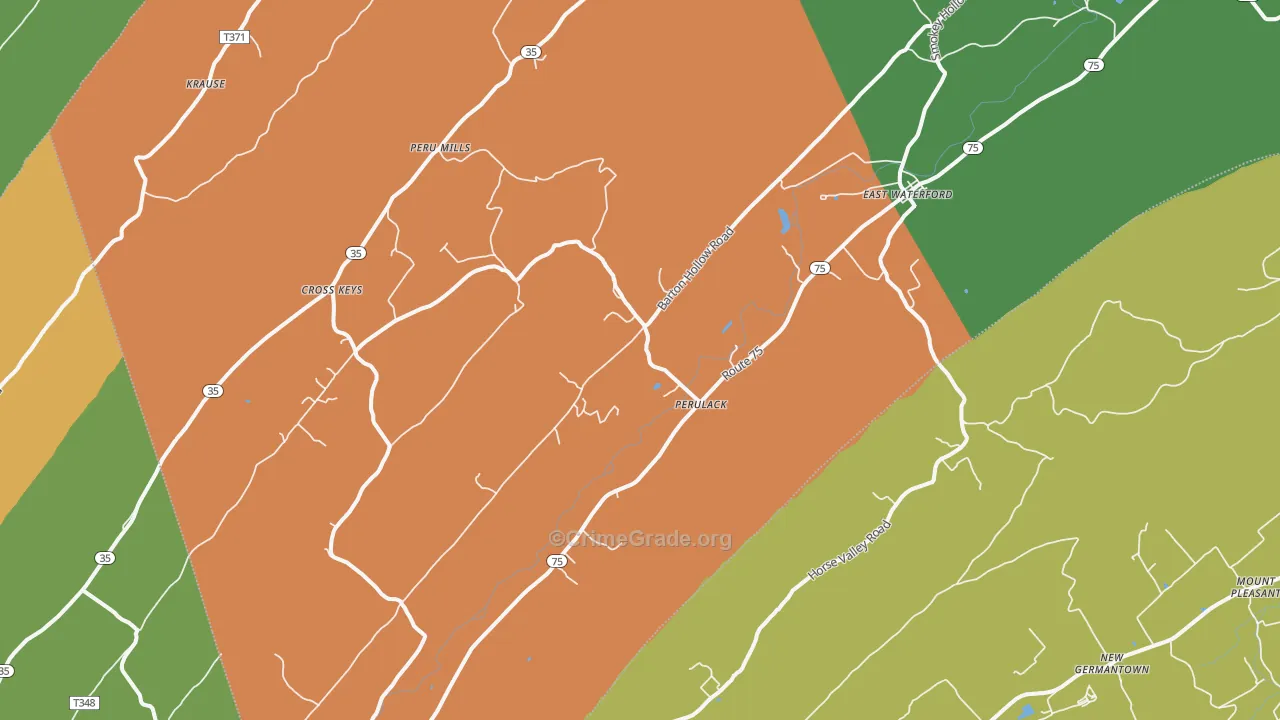 East Waterford, PA Map of Drug-Related Crime Rates