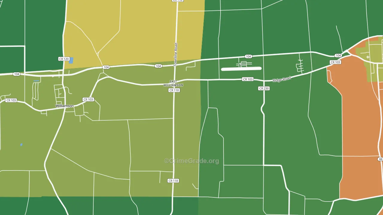 East Williamson, NY Map of Drug-Related Crime Rates