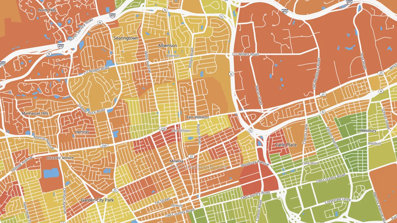 East Williston, NY Map of Drug-Related Crime Rates