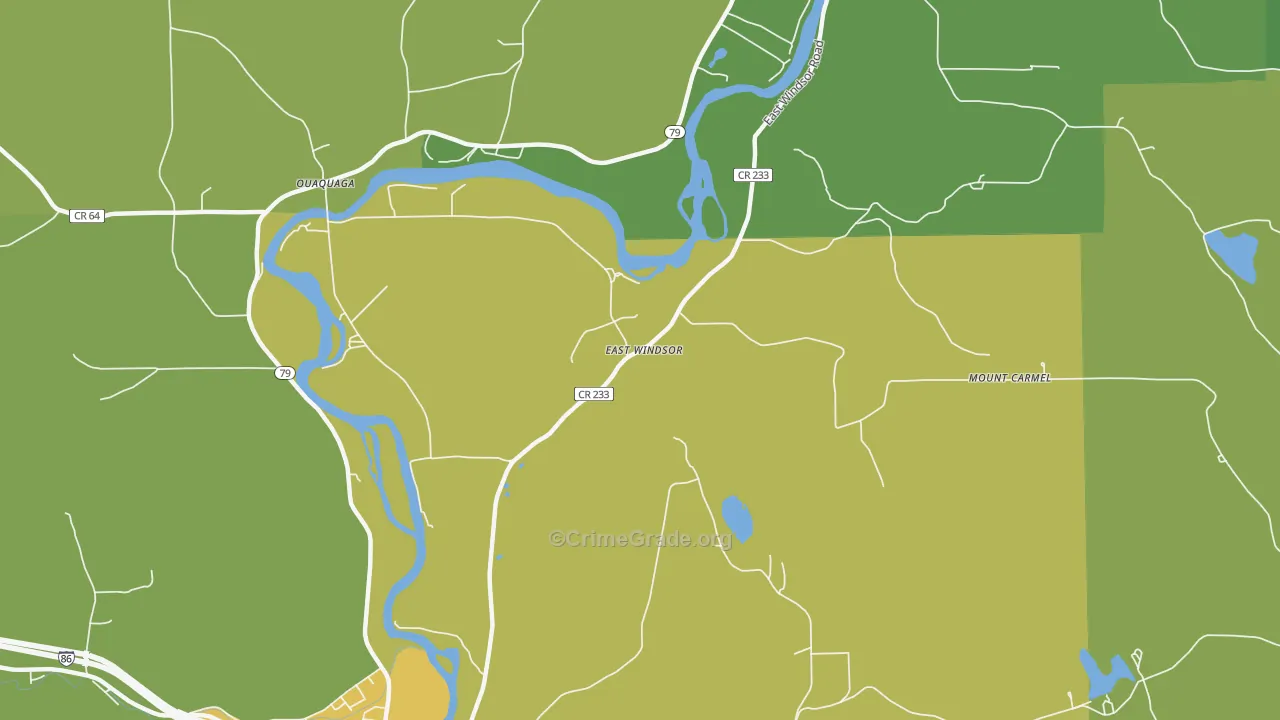 East Windsor, NY Map of Drug-Related Crime Rates