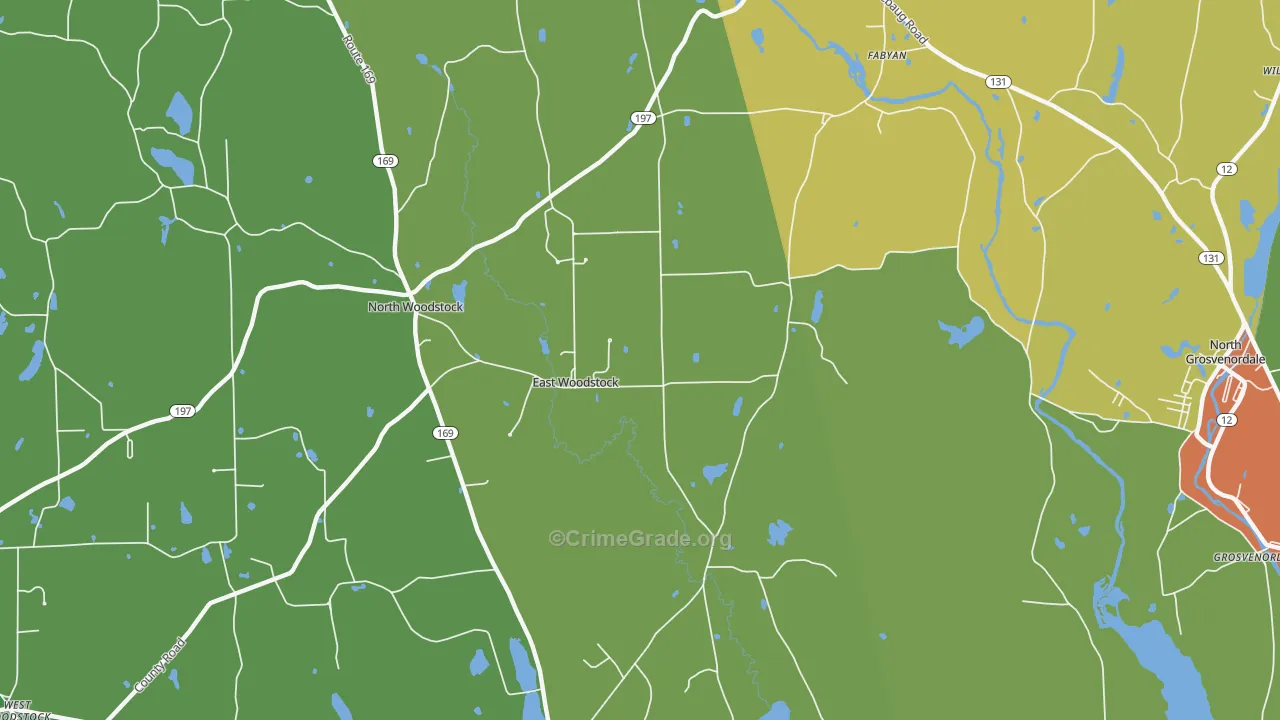 East Woodstock, CT Map of Drug-Related Crime Rates