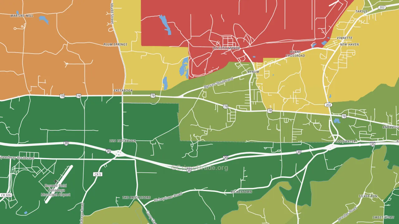 Eastaboga, AL Map of Drug-Related Crime Rates