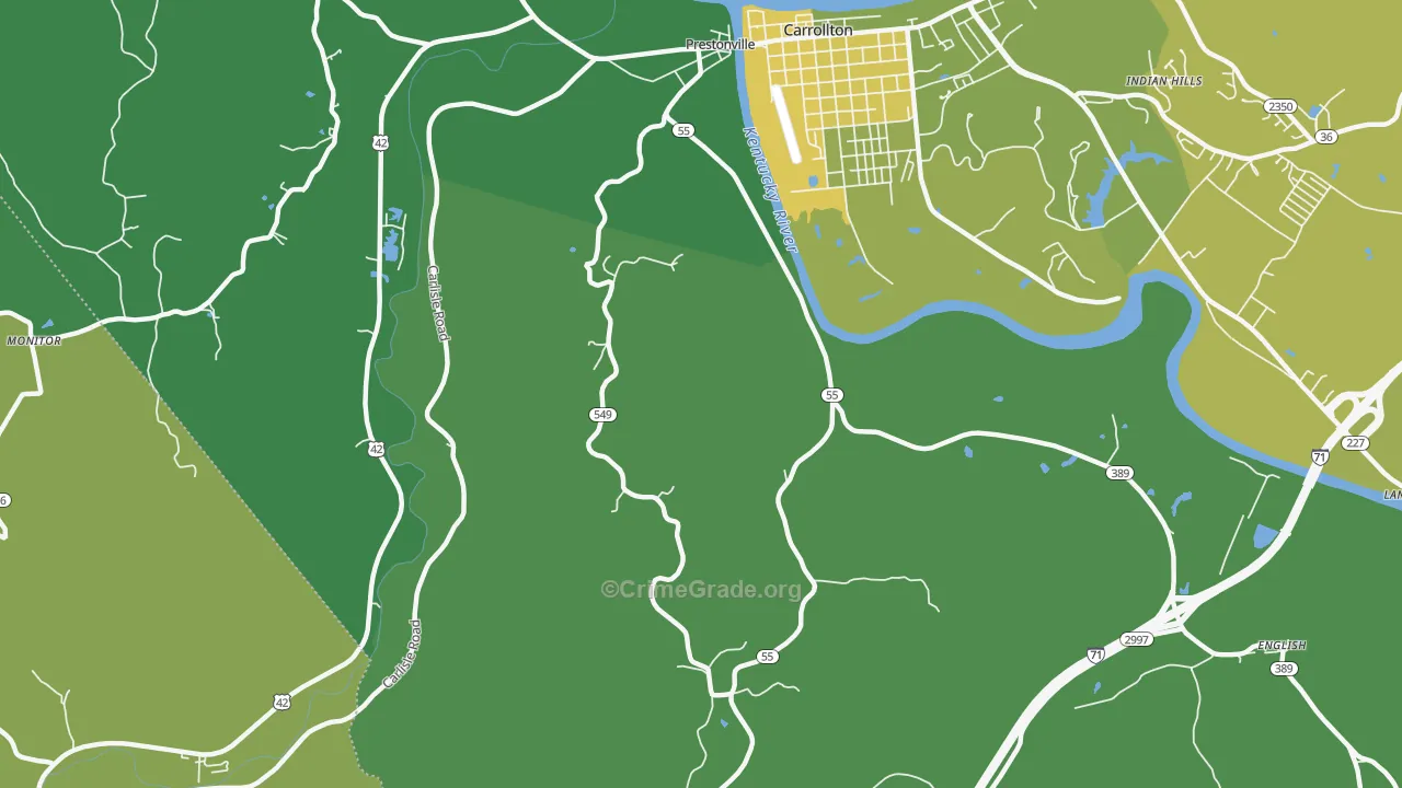 Easterday, KY Map of Drug-Related Crime Rates