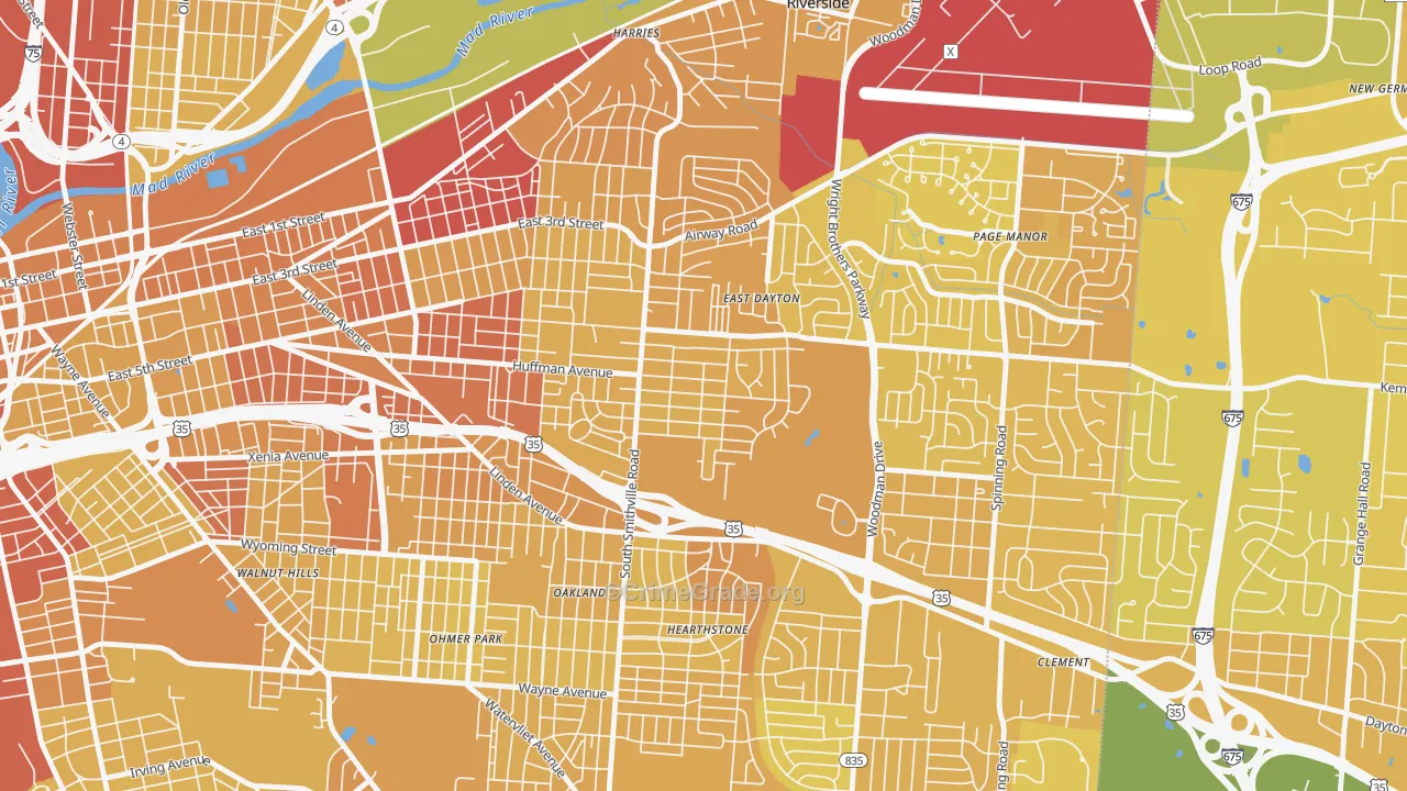 Eastern Hills, Dayton, OH Map of Drug-Related Crime Rates