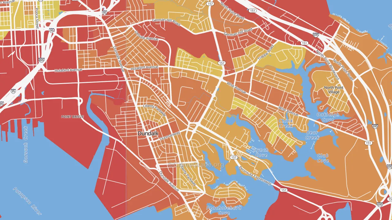 Eastfield, Dundalk, MD Map of Drug-Related Crime Rates