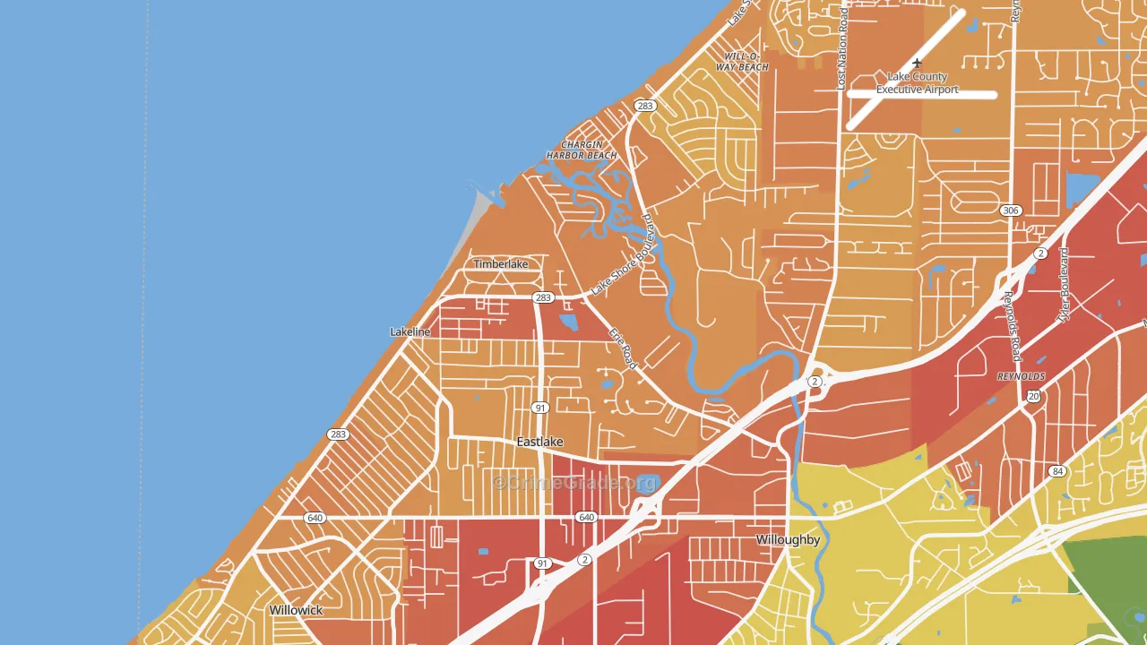 Eastlake, OH Map of Drug-Related Crime Rates