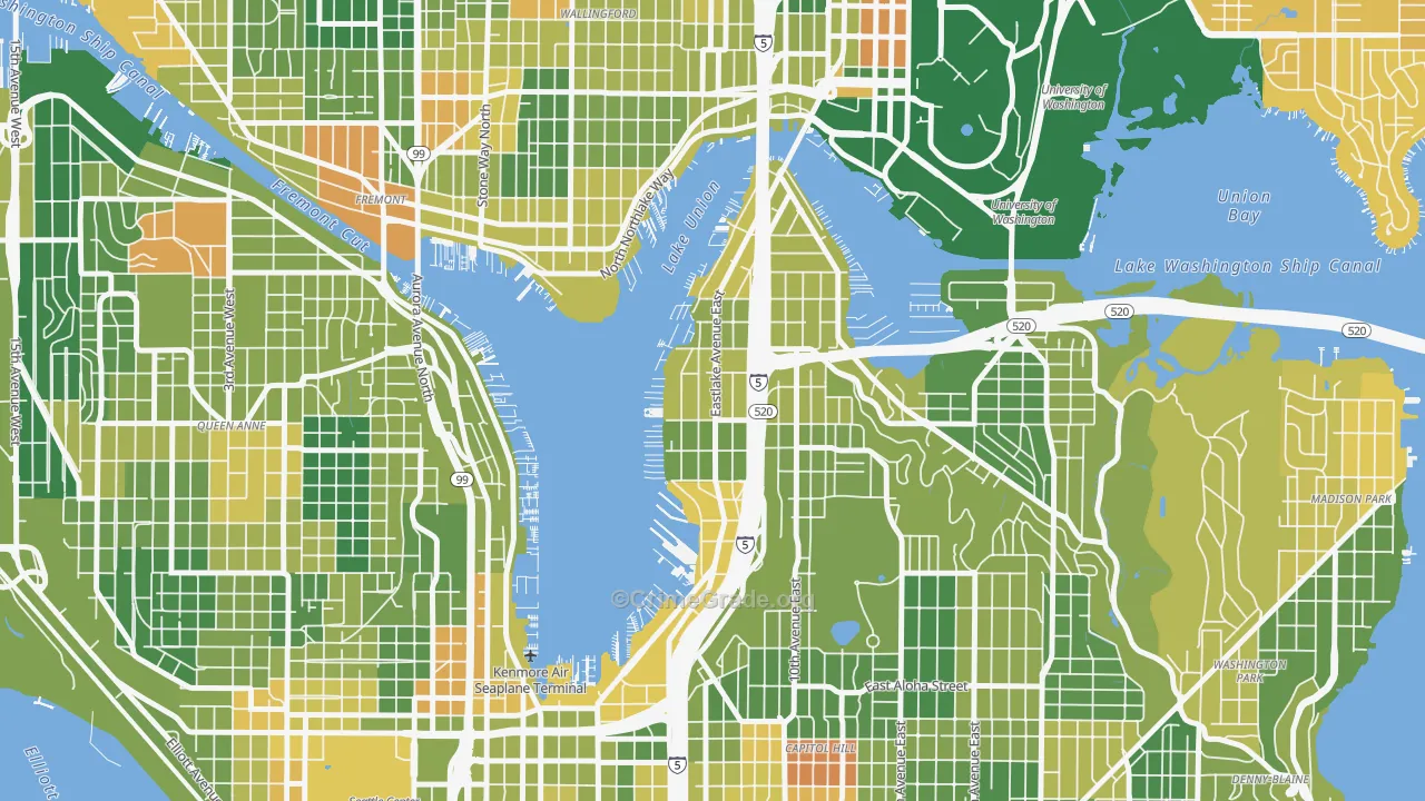 Eastlake, Seattle, WA Map of Drug-Related Crime Rates