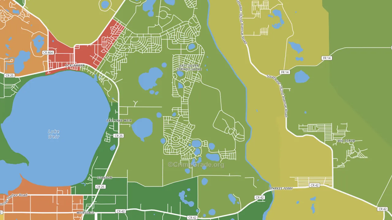 Eastlake Weir, FL Map of Drug-Related Crime Rates