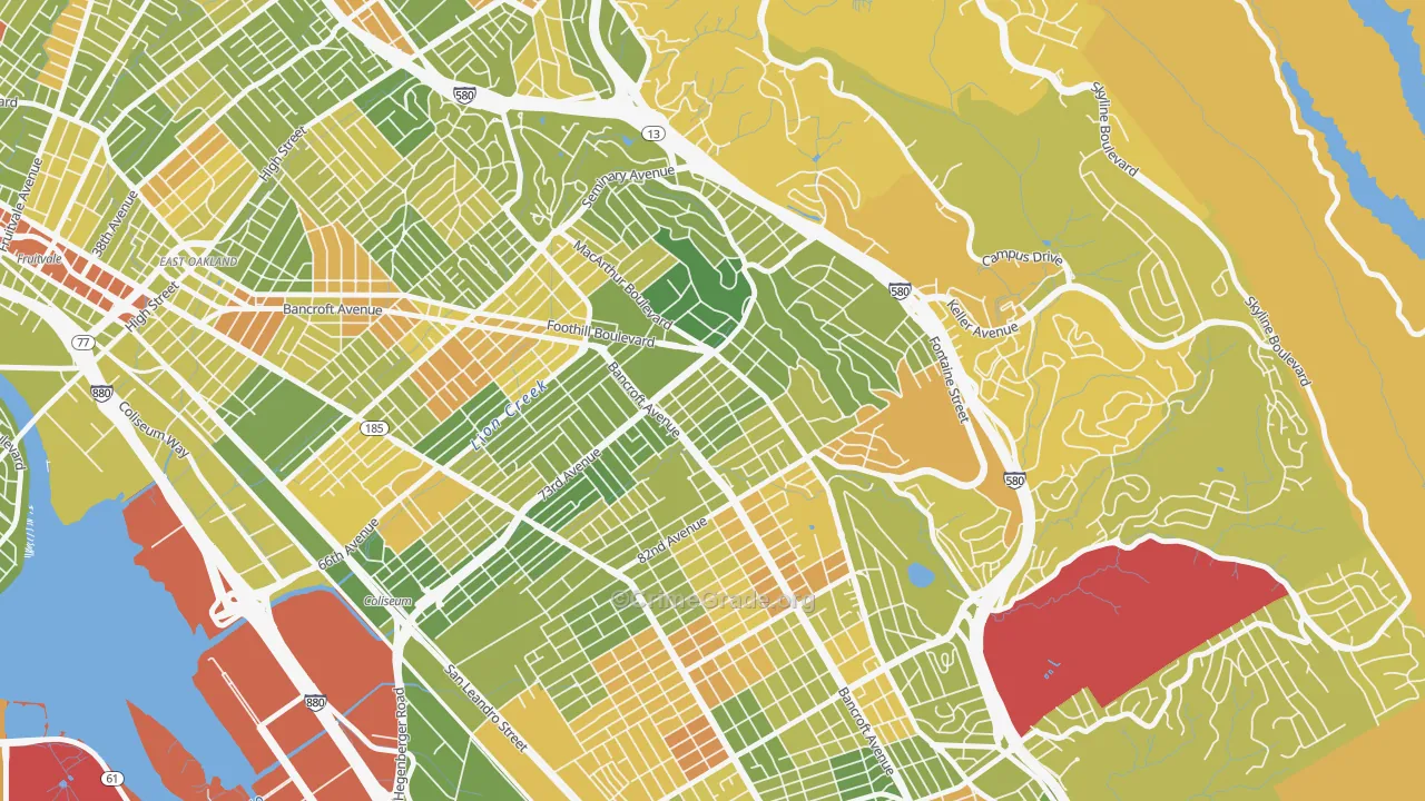 Eastmont, Oakland, CA Map of Drug-Related Crime Rates