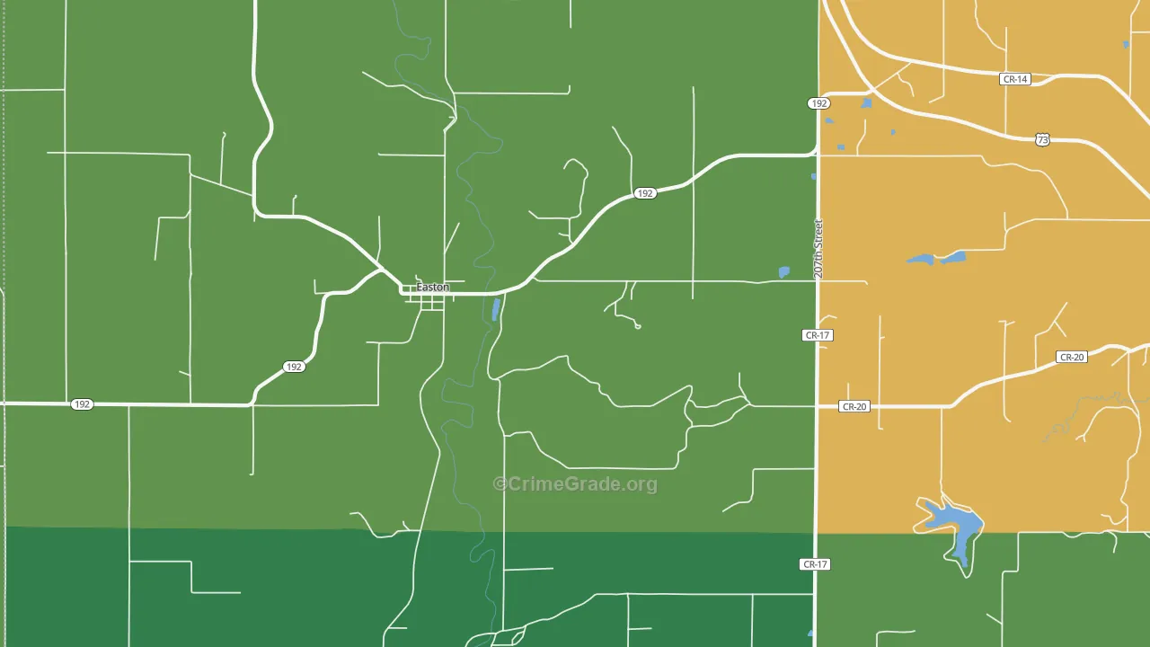 Easton, KS Map of Drug-Related Crime Rates