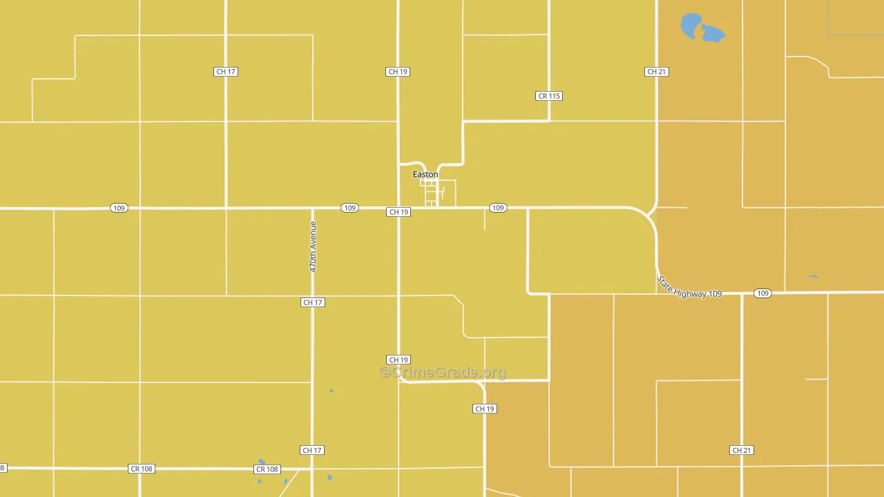 Easton, MN Map of Drug-Related Crime Rates