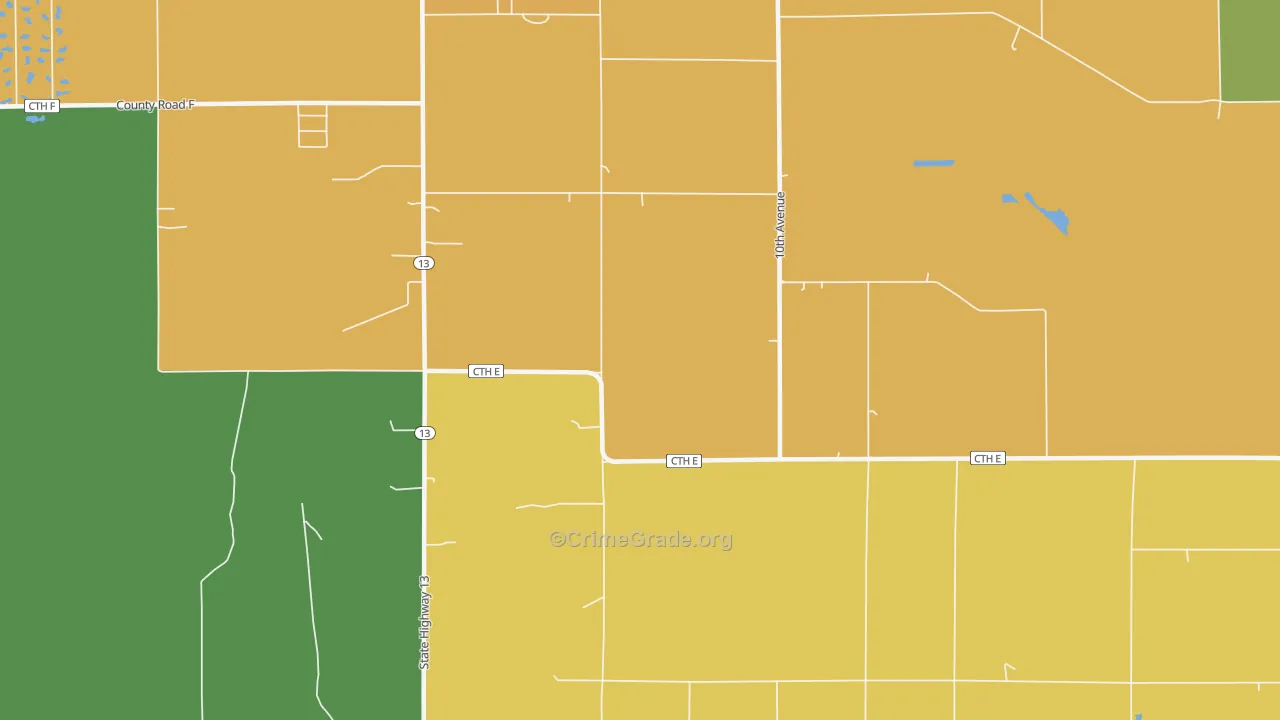 Easton, WI Map of Drug-Related Crime Rates