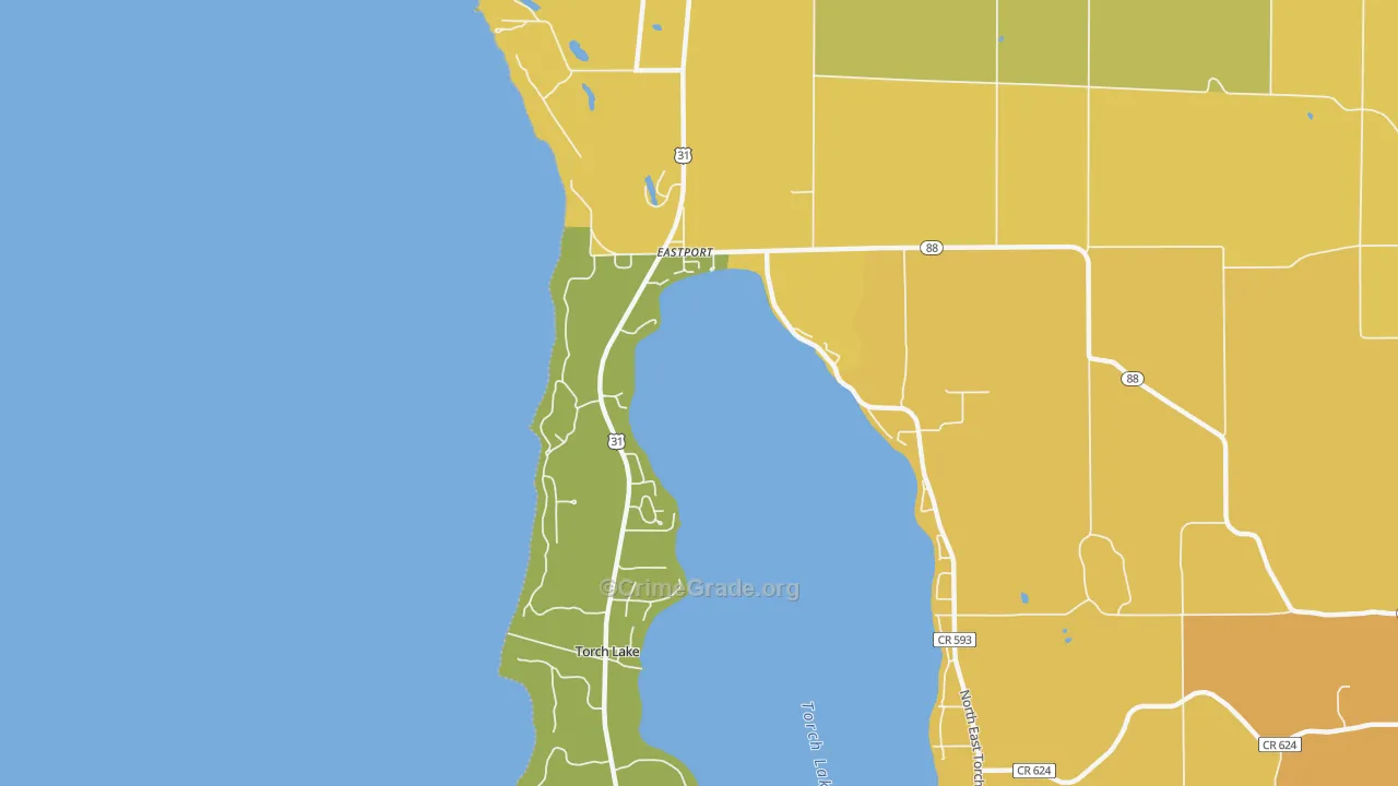 Eastport, MI Map of Drug-Related Crime Rates