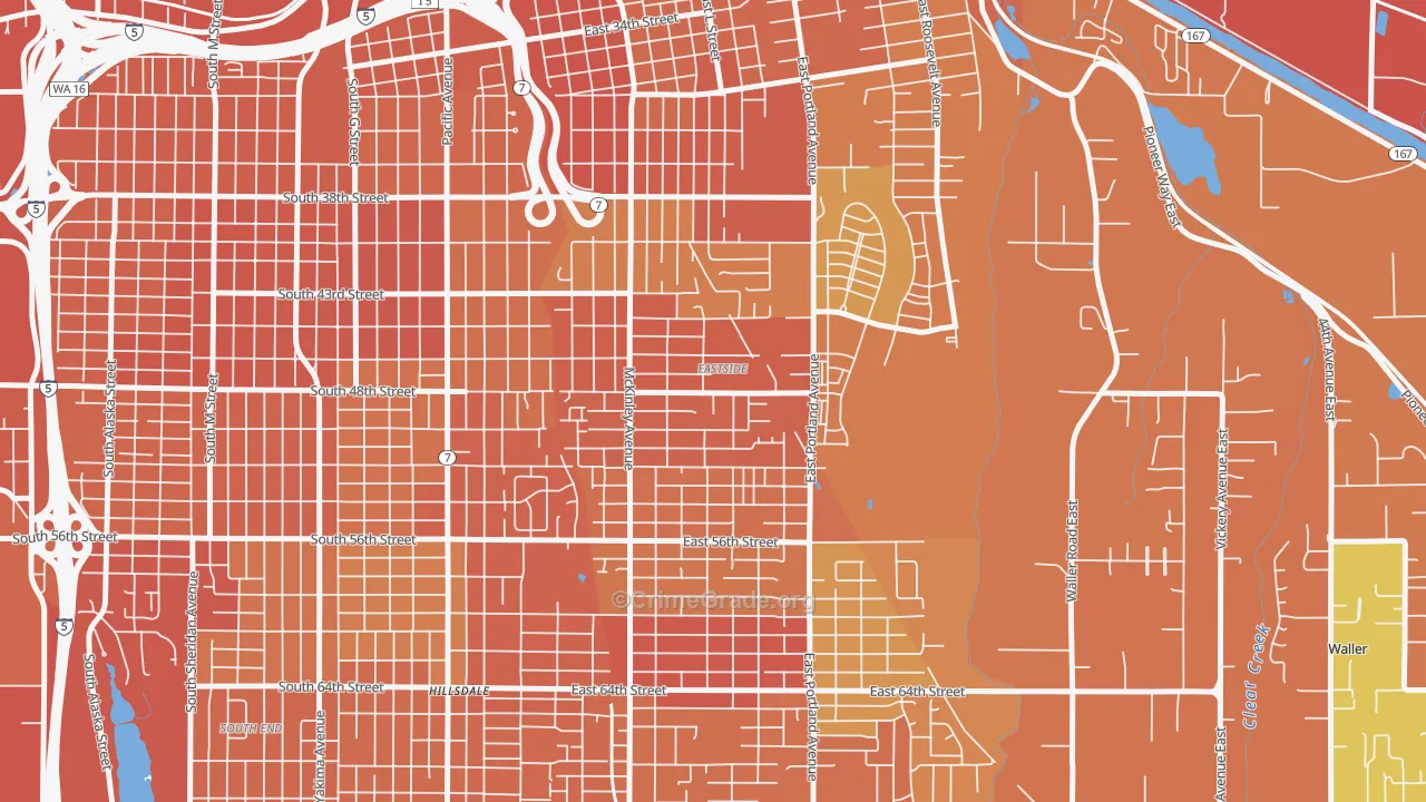 Eastside Enact, Tacoma, WA Map of Drug-Related Crime Rates