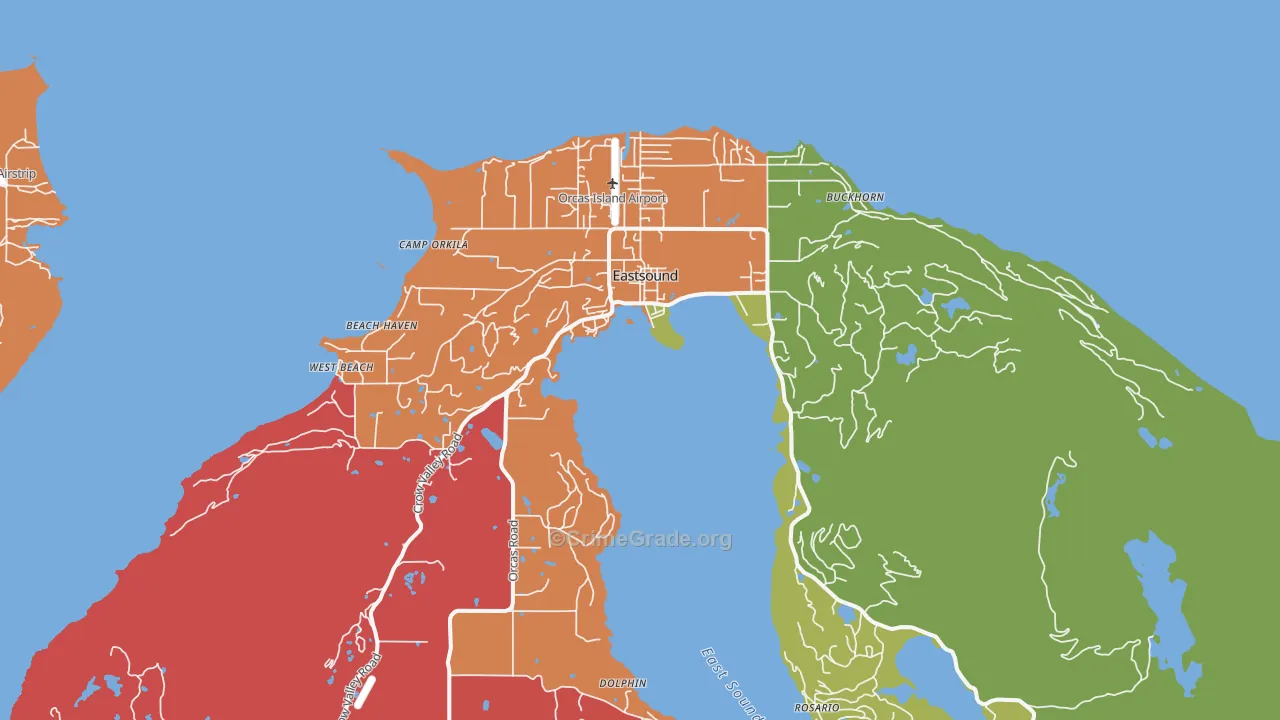 Eastsound, WA Map of Drug-Related Crime Rates