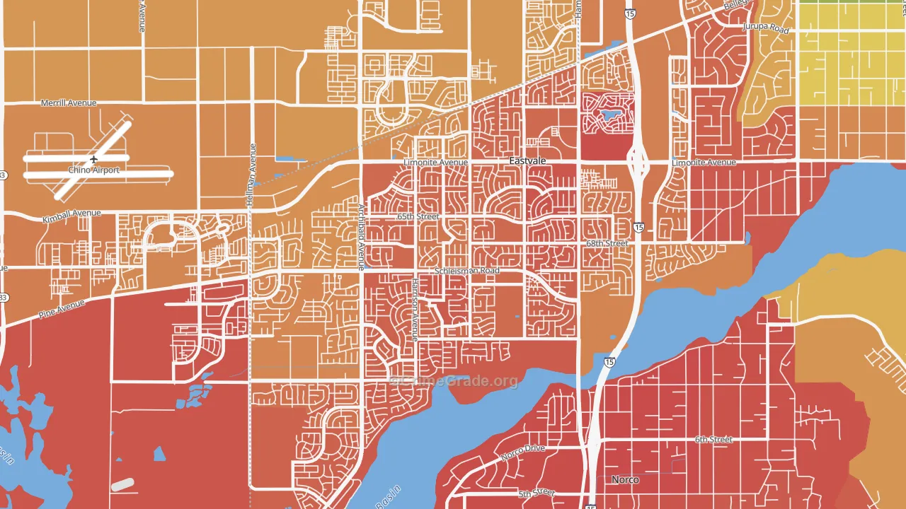 Eastvale, CA Map of Drug-Related Crime Rates