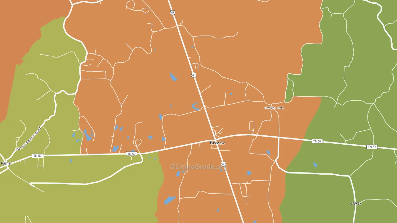 Eastview, TN Map of Drug-Related Crime Rates