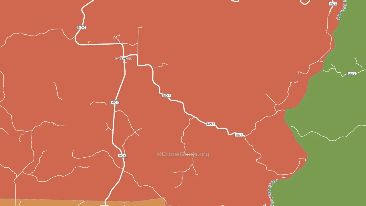 Eastwood, MO Map of Drug-Related Crime Rates