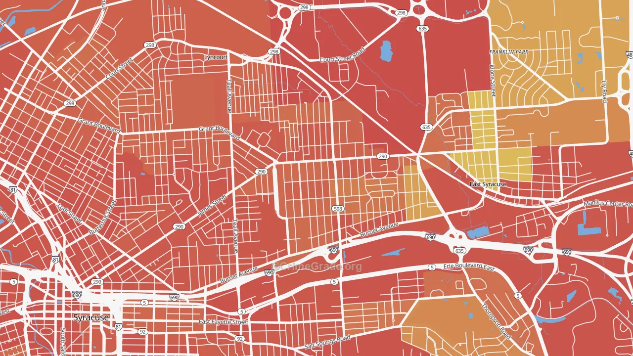 Eastwood, Syracuse, NY Map of Drug-Related Crime Rates
