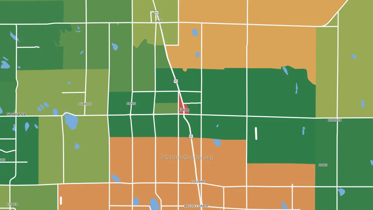 Eaton, CO Map of Drug-Related Crime Rates