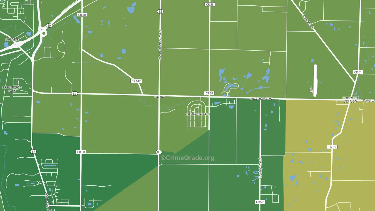 Eaton Estates, OH Map of Drug-Related Crime Rates