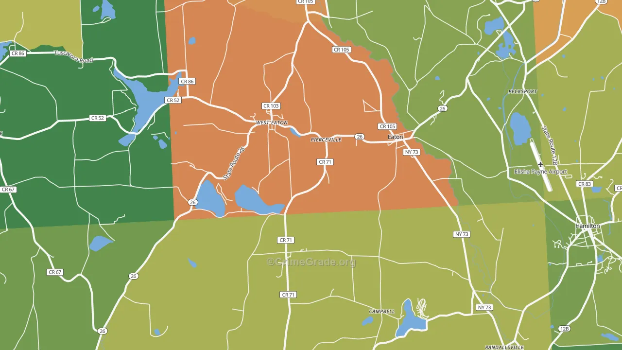 Eaton, NY Map of Drug-Related Crime Rates