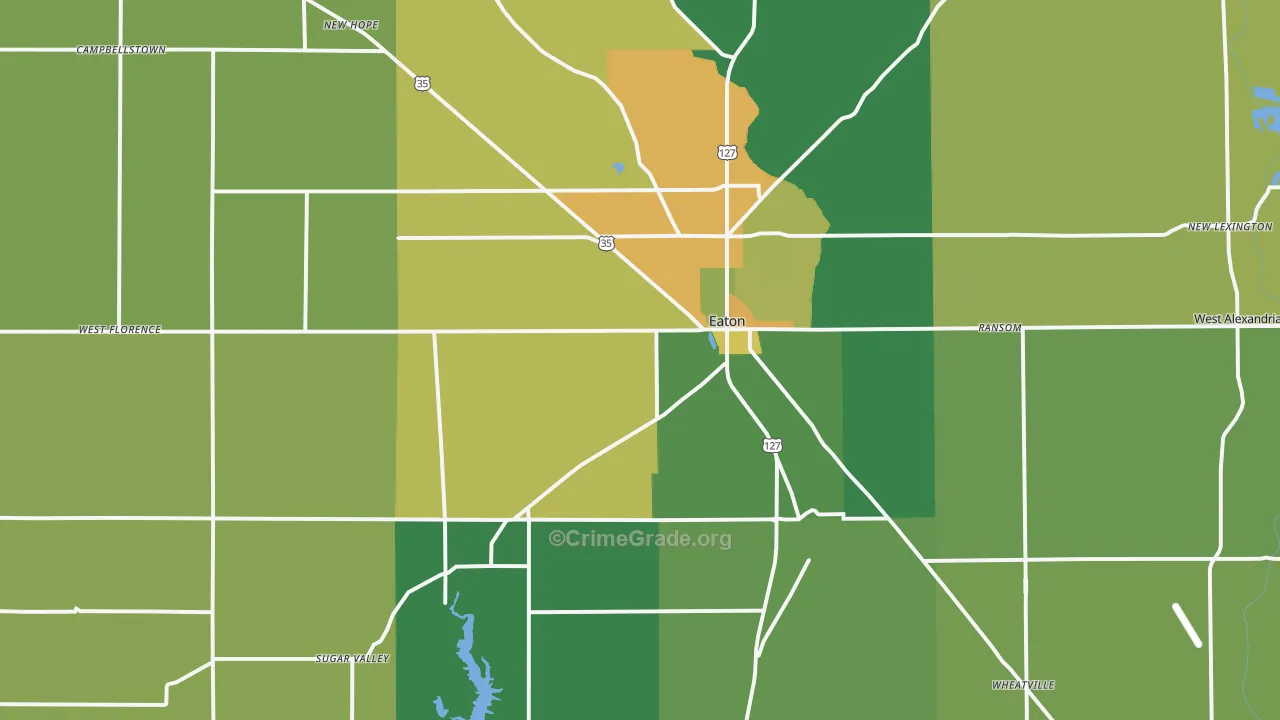 Eaton, OH Map of Drug-Related Crime Rates