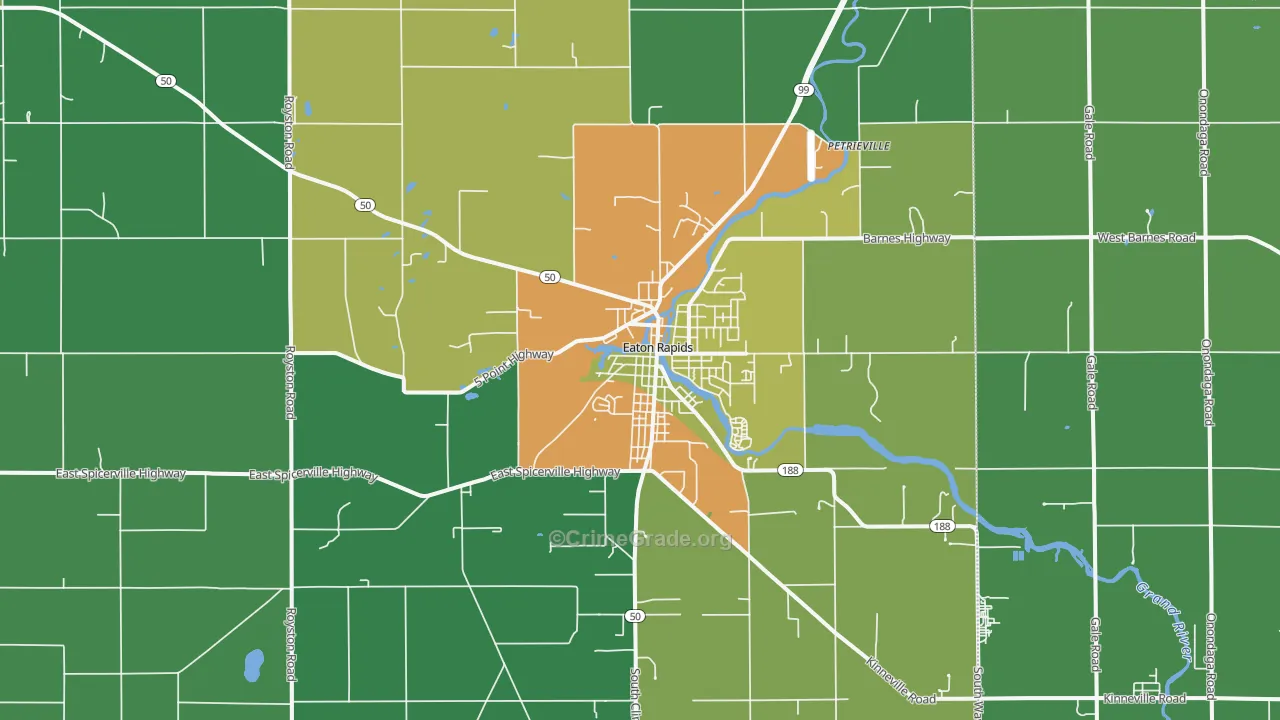 Eaton Rapids, MI Map of Drug-Related Crime Rates