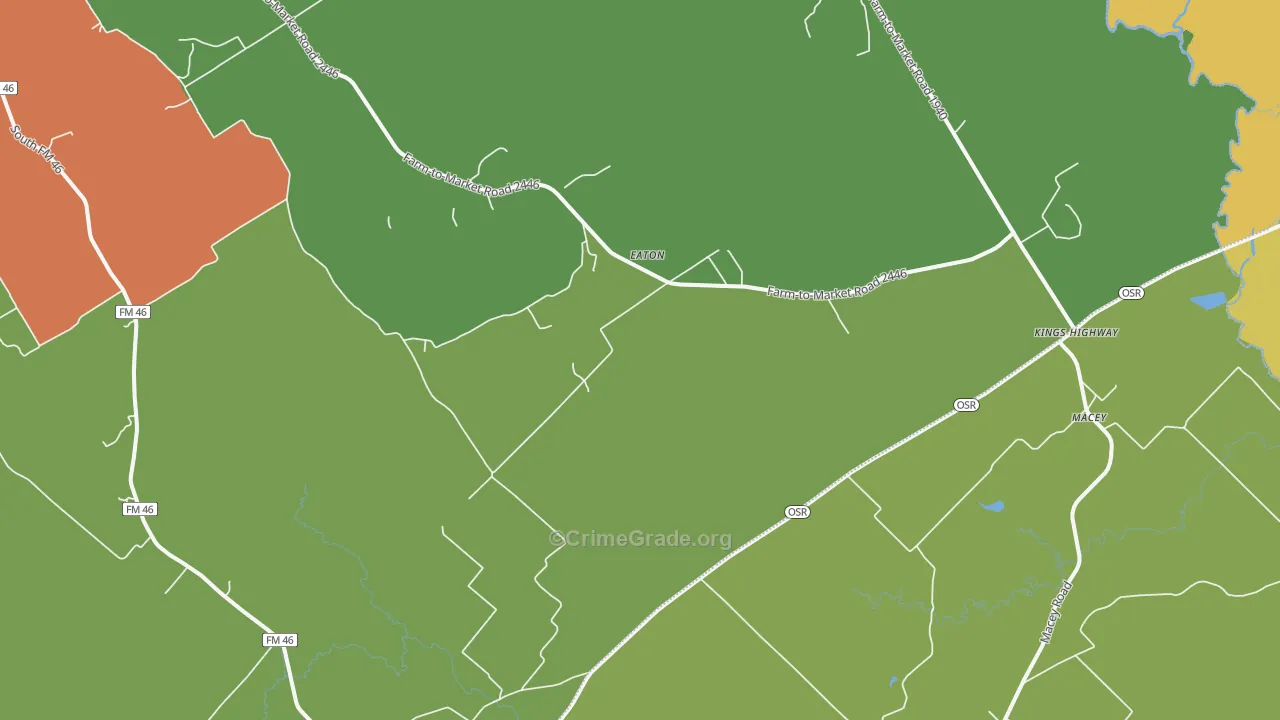 Eaton, TX Map of Drug-Related Crime Rates